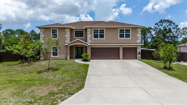 2501 Eldron Blvd SE, Palm Bay, FL 32909 - traditional-style house with stucco siding, a garage, and concrete driveway