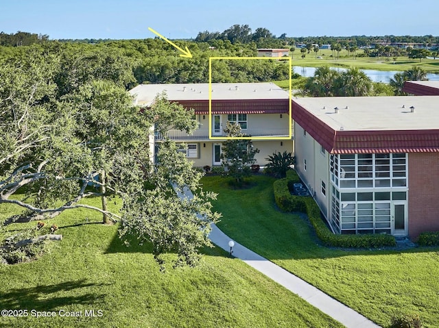70 Royal Oak Ct Unit 206, Vero Beach, FL 32962 - view of subject property with a nearby body of water and property boundaries highlighted