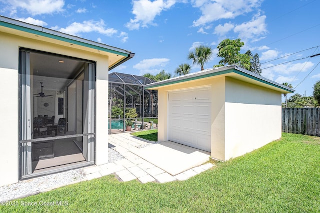 140 Miami Ave, Indialantic, FL 32903 - detached garage featuring a pool