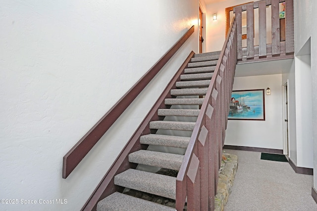 9040 York Ln Unit 16G, West Melbourne, FL 32904 - stairs featuring carpet and baseboards