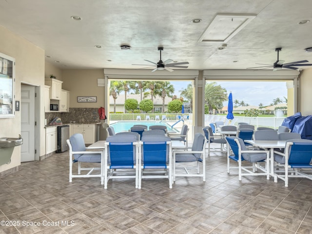 274 Clyde St, Melbourne Beach, FL 32951 - view of patio / terrace featuring ceiling fan and outdoor dining area