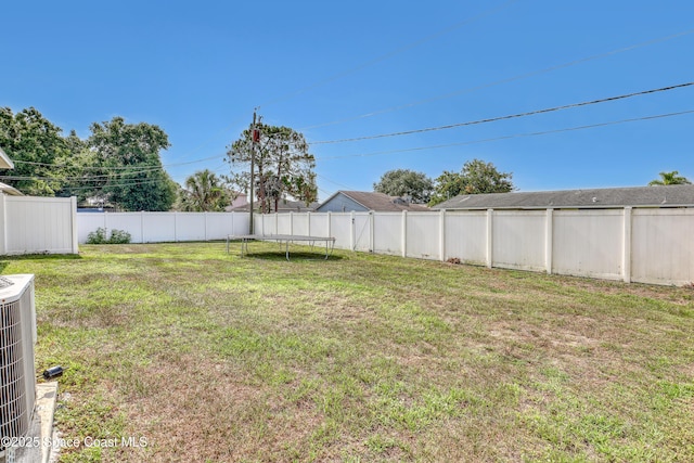 1005 Slocum St NW, Palm Bay, FL 32907 - view of yard featuring a trampoline and cooling unit