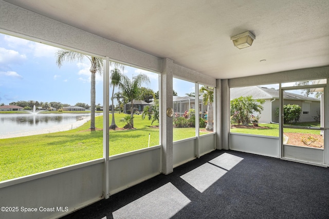 1555 Knoll Ridge Dr, Melbourne, FL 32940 - unfurnished sunroom with a water view and plenty of natural light