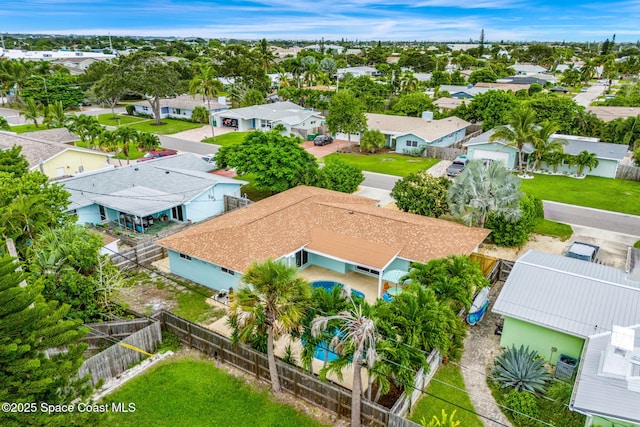 475 Park Ave, Satellite Beach, FL 32937 - aerial perspective of suburban area with a pool area