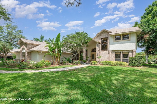 3750 Shady Run Rd, Melbourne, FL 32934 - view of front of property featuring a front lawn and stucco siding
