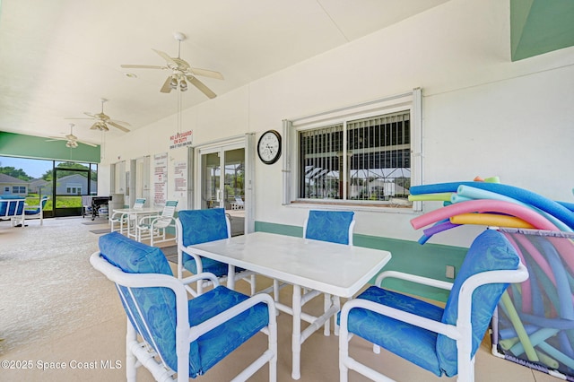 638 Brockton Way W, Melbourne, FL 32904 - view of patio featuring outdoor dining space and ceiling fan
