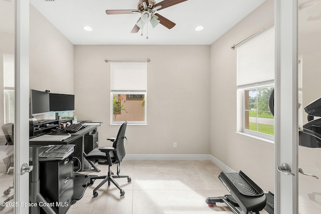 2810 Amethyst Way, Melbourne, FL 32940 - office space with ceiling fan and recessed lighting