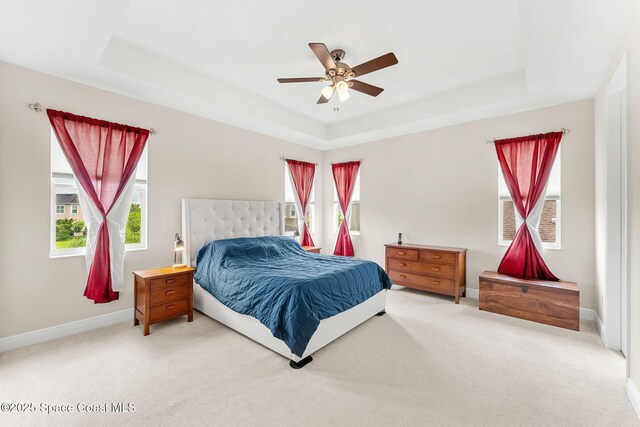 2810 Amethyst Way, Melbourne, FL 32940 - carpeted bedroom with a raised ceiling and ceiling fan
