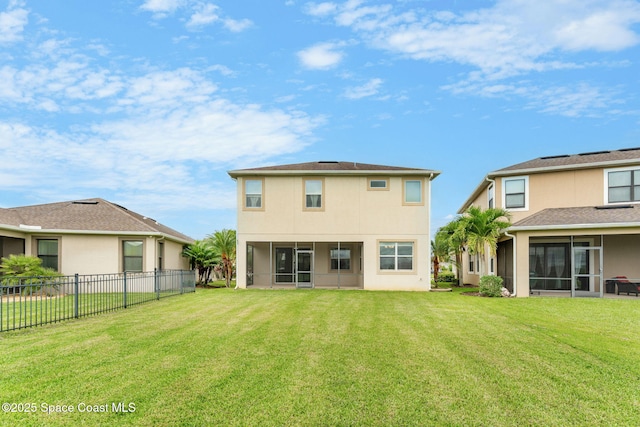 2810 Amethyst Way, Melbourne, FL 32940 - back of property featuring a sunroom and stucco siding