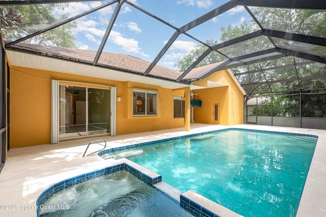 2703 Barrow Dr, Merritt Island, FL 32952 - view of pool featuring a patio area and a pool with connected hot tub