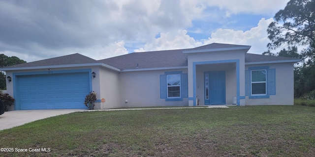 870 Buchanan Ave SE, Palm Bay, FL 32909 - single story home featuring a front lawn, concrete driveway, a garage, and stucco siding