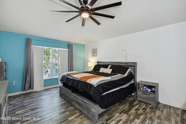 5060 Spinet Dr, Melbourne, FL 32940 - bedroom with wood finished floors, baseboards, and a ceiling fan