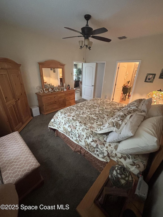 5908 Van Ness Dr, Melbourne, FL 32940 - bedroom featuring carpet and ceiling fan
