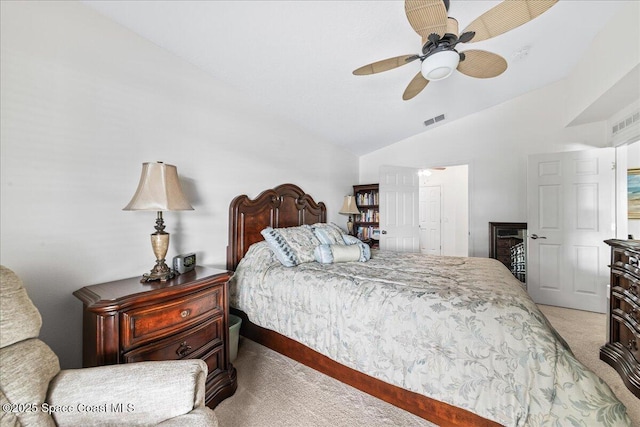 1776 Sawgrass Dr SW, Palm Bay, FL 32908 - carpeted bedroom with lofted ceiling and ceiling fan