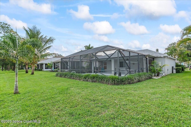 1776 Sawgrass Dr SW, Palm Bay, FL 32908 - rear view of property featuring a yard and a lanai