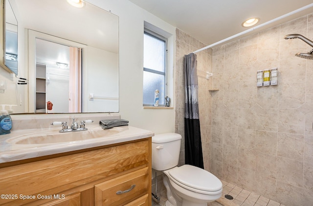 1505 W Central Ave, Merritt Island, FL 32952 - bathroom with vanity, toilet, and a tile shower