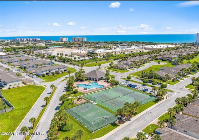 3130 Atocha Ln, Indialantic, FL 32903 - bird's eye view of a pool and a large body of water