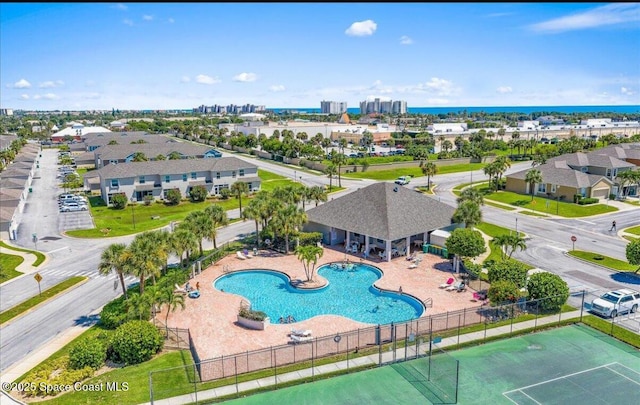 3130 Atocha Ln, Indialantic, FL 32903 - aerial view of a pool area