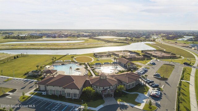 3039 Avalonia Dr, Melbourne, FL 32940 - aerial view of a large body of water and a pool area