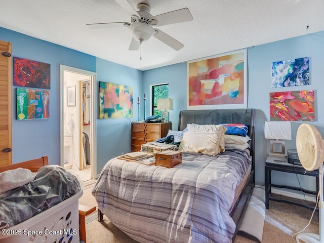 3625 2nd Ln, Vero Beach, FL 32968 - bedroom featuring light colored carpet, a ceiling fan, and ensuite bathroom