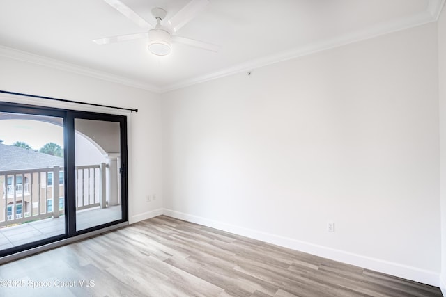 6421 Borasco Dr Unit 3208, Melbourne, FL 32940 - unfurnished room featuring light wood-style flooring, crown molding, baseboards, and ceiling fan