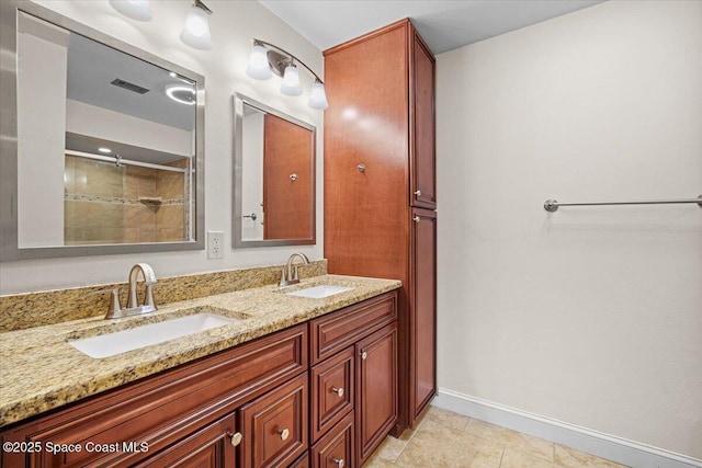 7020 Kaylor Ave, Cocoa, FL 32927 - full bath with double vanity and a tile shower