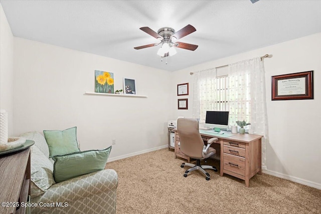 7020 Kaylor Ave, Cocoa, FL 32927 - office featuring light colored carpet and a ceiling fan
