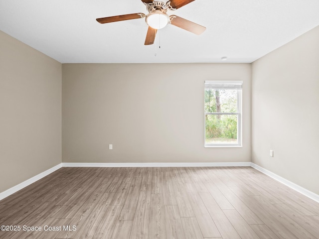 999 Zambrana St SE, Palm Bay, FL 32909 - spare room with light wood-style floors, baseboards, and ceiling fan