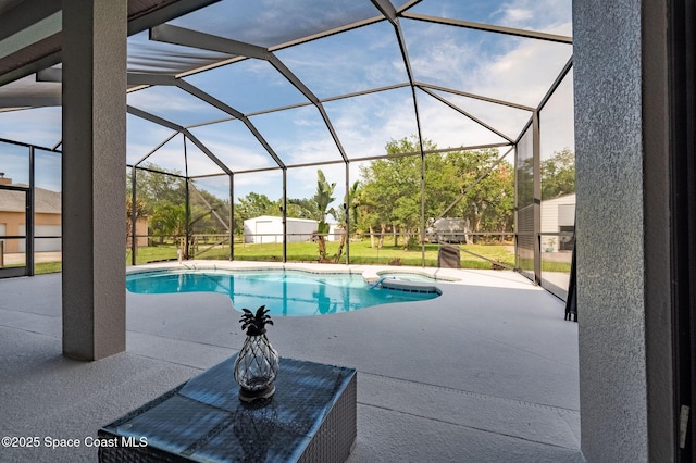 4725 Papaya St, Cocoa, FL 32926 - outdoor pool with a patio and a lanai