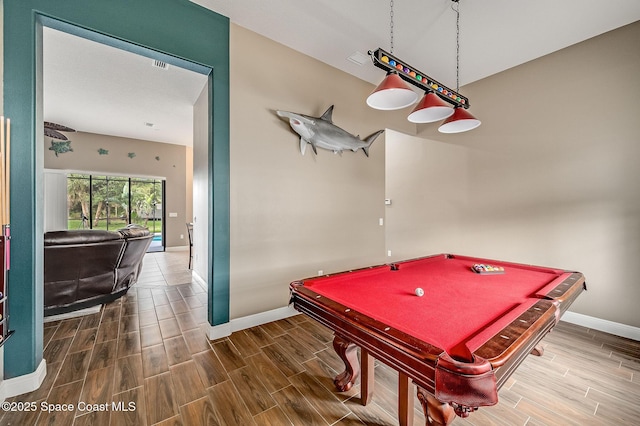 4725 Papaya St, Cocoa, FL 32926 - rec room featuring baseboards, wood finished floors, and billiards table