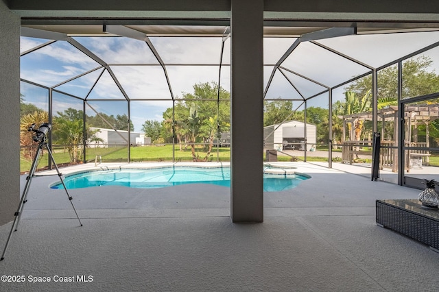 4725 Papaya St, Cocoa, FL 32926 - outdoor pool featuring a patio and a lanai