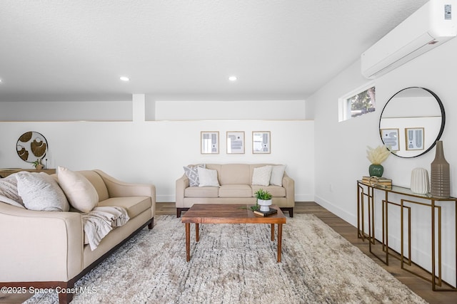 1313 Worth Ct NE, Palm Bay, FL 32905 - living area featuring a wall mounted AC, recessed lighting, baseboards, and wood finished floors