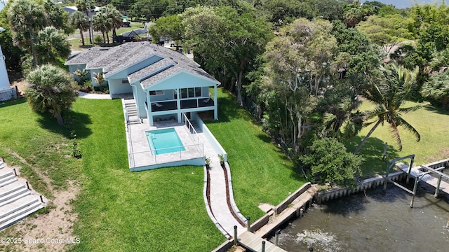 1313 Worth Ct NE, Palm Bay, FL 32905 - aerial view of property and surrounding area with a pool