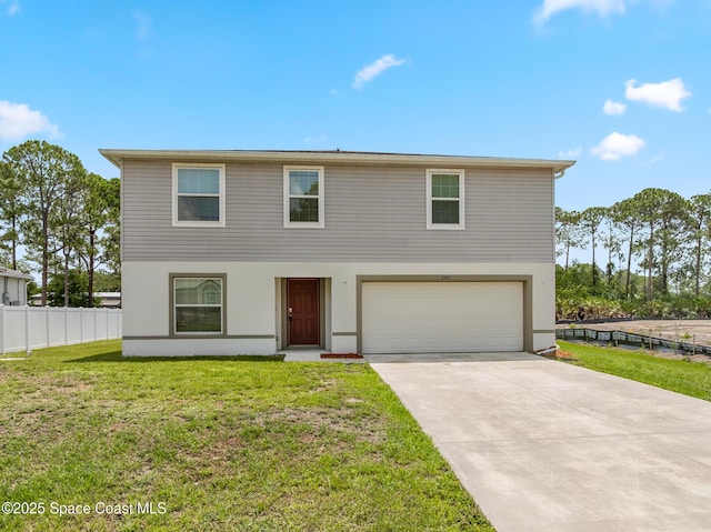 2205 Sapelo Ave SE, Palm Bay, FL 32909 - view of front of home with a garage, concrete driveway, and stucco siding