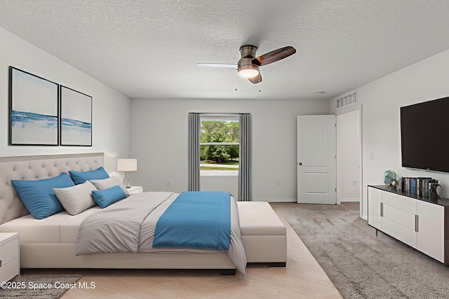 2205 Sapelo Ave SE, Palm Bay, FL 32909 - bedroom featuring a ceiling fan, a textured ceiling, and baseboards