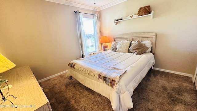 803 Crossbow Dr, West Melbourne, FL 32904 - bedroom featuring baseboards, carpet flooring, and crown molding