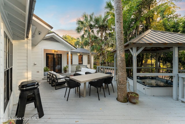 4185 Crooked Mile Rd, Merritt Island, FL 32952 - deck featuring a gazebo and outdoor dining area