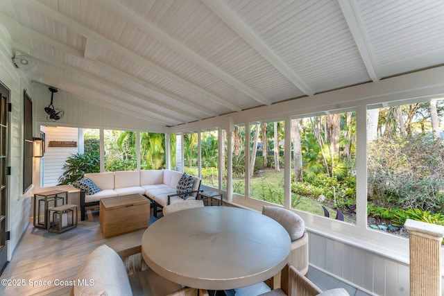 4185 Crooked Mile Rd, Merritt Island, FL 32952 - sunroom / solarium featuring an outdoor hangout area and wood finished floors
