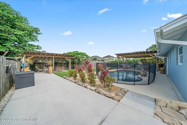 609 Tallwood Cir, Melbourne, FL 32904 - view of pool with a pergola, a fenced backyard, and a patio area