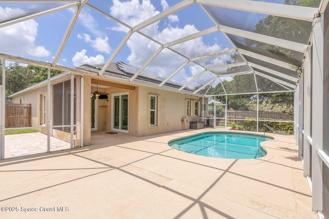 4843 Erin Ln, Melbourne, FL 32940 - view of pool featuring a patio area, a fenced backyard, and a lanai
