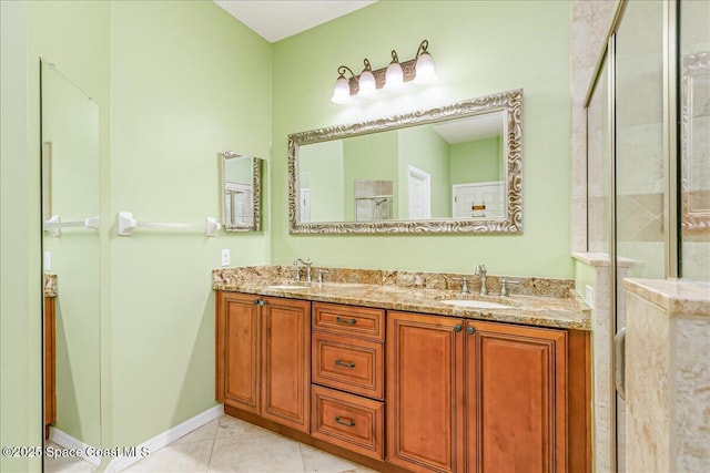 4843 Erin Ln, Melbourne, FL 32940 - bathroom with double vanity and a shower stall