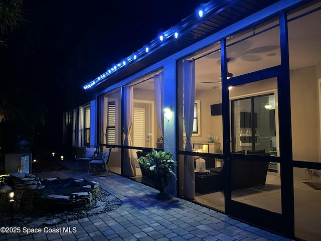 5145 Limousin Ct, Rockledge, FL 32955 - patio at twilight with a patio