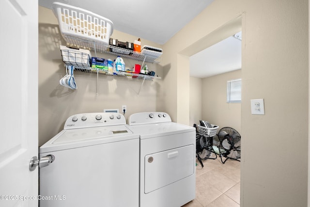 1941 Dawn Dr, Melbourne, FL 32935 - laundry room featuring separate washer and dryer and light tile patterned floors