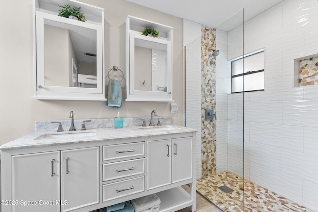 715 Atlantic Dr, Satellite Beach, FL 32937 - full bathroom with tiled shower and double vanity