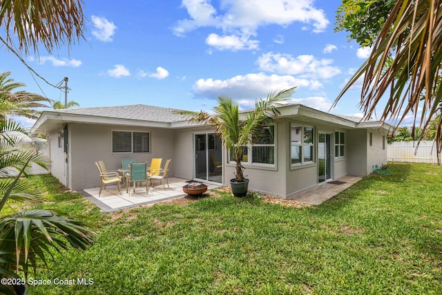 715 Atlantic Dr, Satellite Beach, FL 32937 - rear view of house with stucco siding and a patio