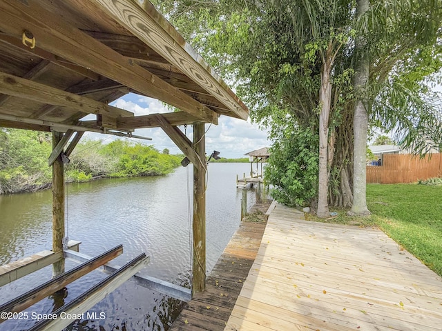 1395 Angler St, Merritt Island, FL 32952 - dock area featuring a water view and boat lift