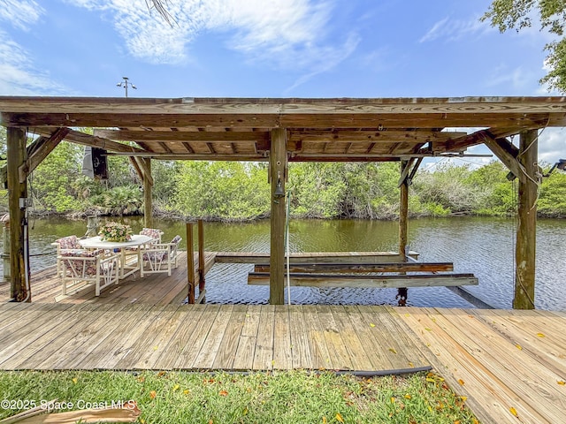 1395 Angler St, Merritt Island, FL 32952 - dock featuring a water view and boat lift