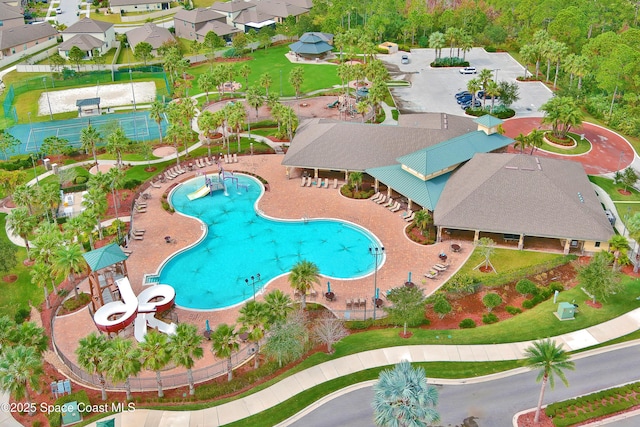 1403 Musgrass Cir, West Melbourne, FL 32904 - aerial view of a pool area