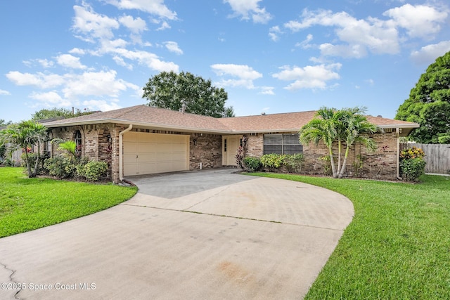 3137 Village Park Dr, Melbourne, FL 32934 - ranch-style home featuring driveway, an attached garage, and brick siding