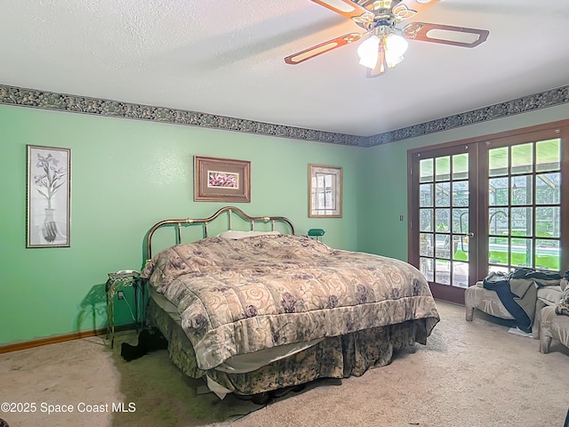 750 SW 91st Pl, Ocala, FL 34476 - carpeted bedroom with a ceiling fan and a textured ceiling